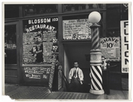 Berenice Abbott Signed 14 x 11 Photograph of Blossom Restaurant, 103 Bowery between Grand and Hester Streets